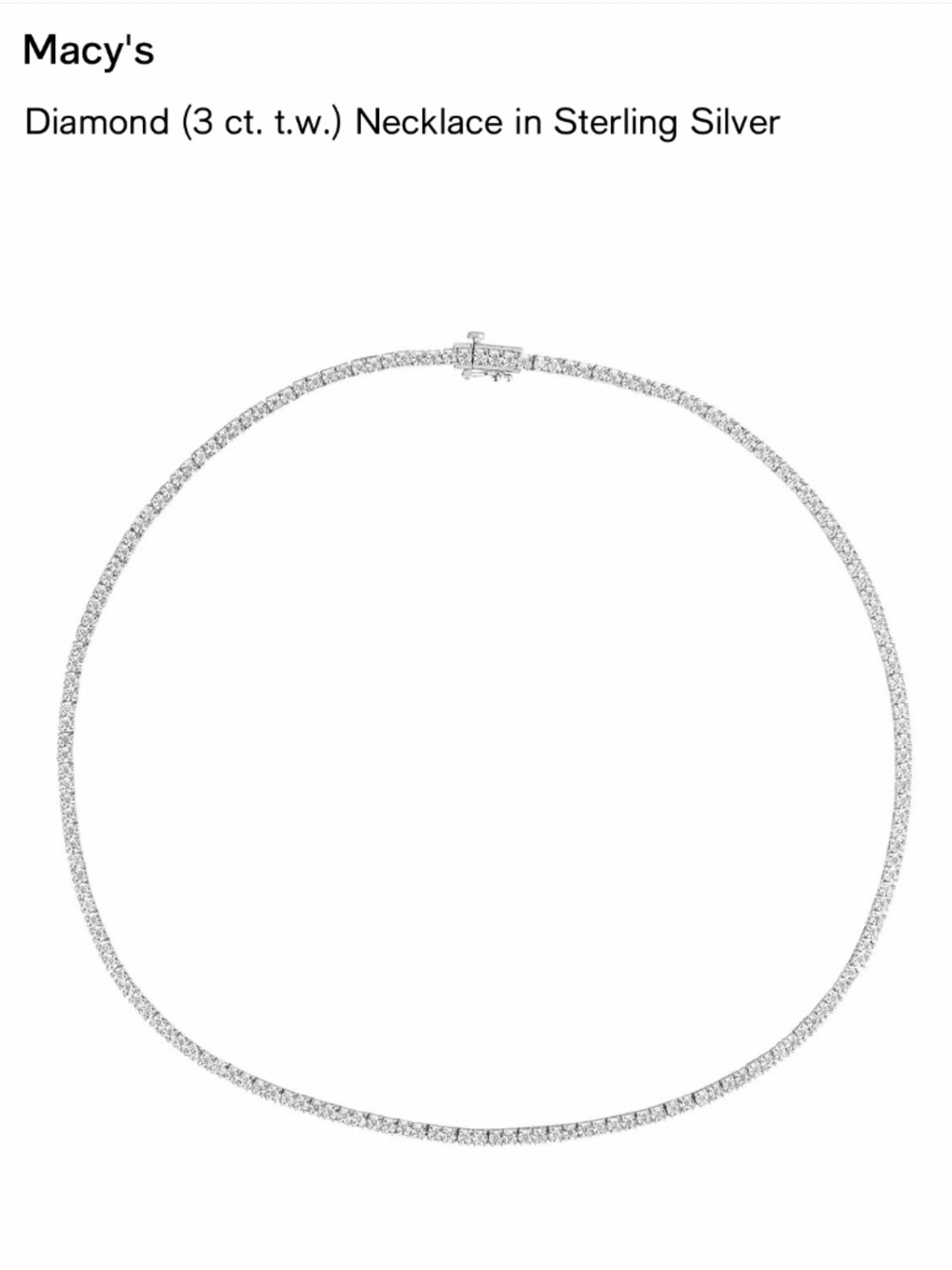 Diamond (3 ct. t.w.) Necklace in Sterling Silver